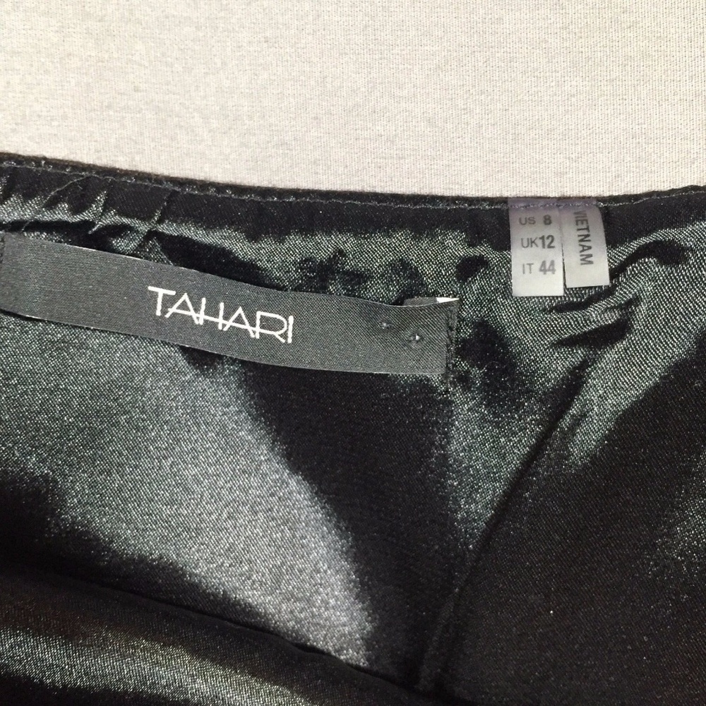Tahari Brown Black Stripe Mini Skirt Size 8 - Picture 3 of 3